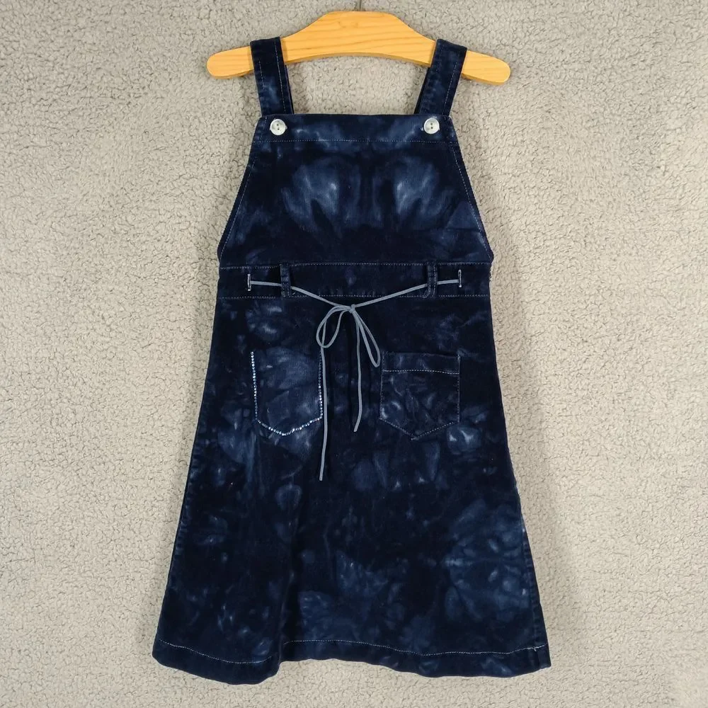 Vtg‎ Un Deux Toi Toddler Girls 5 Navy Blue Made in Canada Jumper Dress Velvet